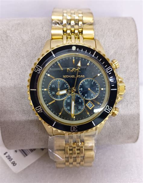 michael kors bayville gold-tone watch|Michael Kors chronograph watch.